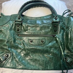 2006 emerald Balenciaga motorcycle bag